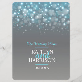 グラフィックバブルグレイ結婚ブルーのディナーメニュー メニュー