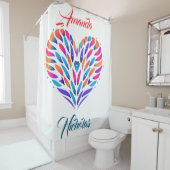 グラフィックパターンハートロゴ。（パーソナライズ） シャワーカーテン (インサイチュ)