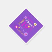 グラフィックパープルピンクという19歳の誕生日の花 スタンダードカクテルナプキン (角)
