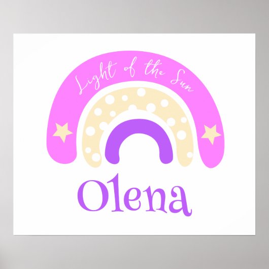 グラフィックファンキーレインボーピンク子供部屋名の意味 ポスター (正面)