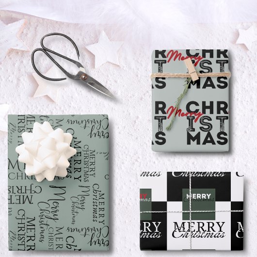 グラフィックフォントタイポグラフィデザインクリスマス ラッピングペーパーシート