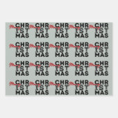 グラフィックフォントタイポグラフィデザインクリスマス ラッピングペーパーシート (正面2)