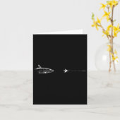グラフィックフライ釣りフックライン – 魚の骨 カード (黄色い花)