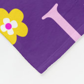 グラフィックフラワールーシー名パープルピンクイエロー フリースブランケット (角)
