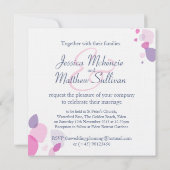 グラフィックフラワー花びらのスクエアウェディング招待 招待状 (裏面)