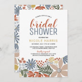 グラフィックフローラブライダルシャワー招待 招待状 (正面/裏面)
