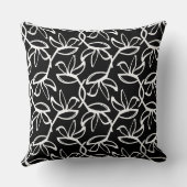 グラフィックフローラ枕（白黒） クッション (裏面)