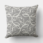 グラフィックフローラ、コテージグレー クッション (裏面)