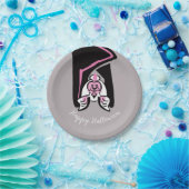 グラフィックブラックこうもり-ハッピーハローウィン-パーティー ペーパープレート (パーティー)