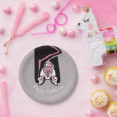 グラフィックブラックこうもり-ハッピーハローウィン-パーティー ペーパープレート (パーティー)