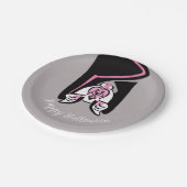 グラフィックブラックこうもり-ハッピーハローウィン-パーティー ペーパープレート (アングル)