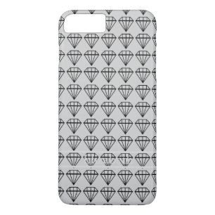 グラフィックブラックダイヤモンドイニシャルパーソナライズされたシルバー iPhone 8 PLUS/7 PLUSケース