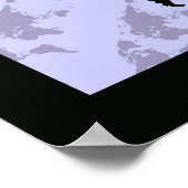 グラフィックブラックワールドマップ ポスター (角)