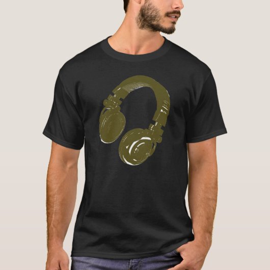グラフィックヘッドフォンdj tシャツ (正面)