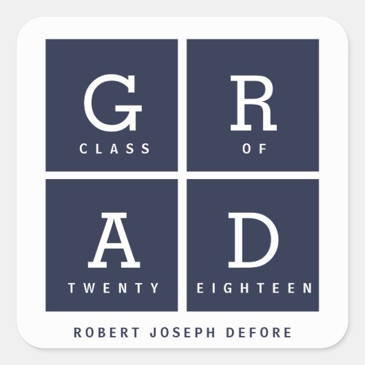 グラフィックボックスの卒業 スクエアシール (正面)