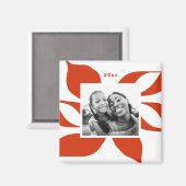 グラフィックポインセチア休日の写真 マグネット (正面/裏面)