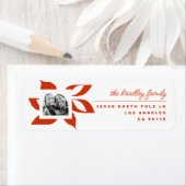 グラフィックポインセチア写真差出人住所 ラベル (インサイチュ)