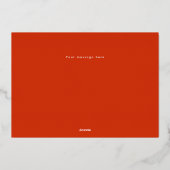 グラフィックポインセチア写真赤と金ゴールド 箔シーズンカード (裏面)