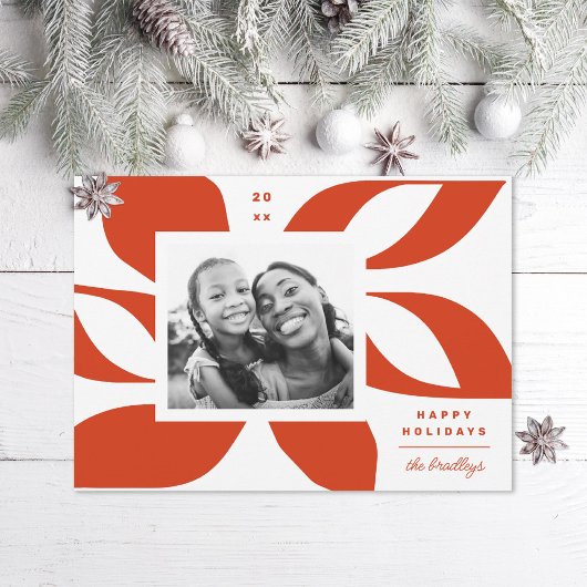 グラフィックポインセチア写真 シーズンカード