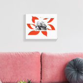 グラフィックポインセティアホリデイ キャンバスプリント (インサイチュ (リビング))