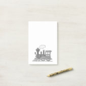 グラフィックポストという名前の灰色の蒸気列車 ポストイット (デスク上)