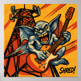 グラフィックポップアートパネル:SIGNAL SHRED!コミックスタイル ポスター