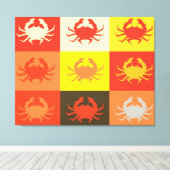 グラフィックポップ・アートのデザインアートとカニ5 キャンバスプリント (インサイチュ (ウッドフロア))