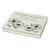 グラフィックポピー花ブラックインク差出人住所 ラバースタンプ (スタンプ)