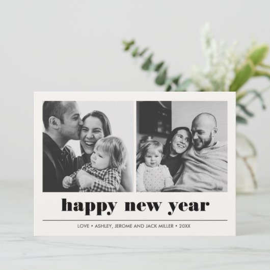 グラフィックミニマル |お正月のコラージュ2の写真 カード (スタンド正面)