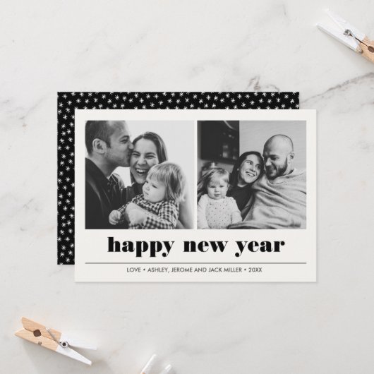 グラフィックミニマル |お正月のコラージュ2の写真 カード (正面/裏面インサイチュ)