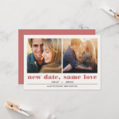 グラフィックミニマル | 2写真結婚の延期 カード (正面/裏面インサイチュ)