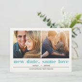 グラフィックミニマル | 2写真結婚の延期 カード (スタンド正面)