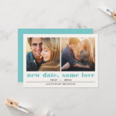 グラフィックミニマル | 2写真結婚の延期 カード (正面/裏面インサイチュ)