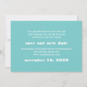 グラフィックミニマル | 2写真結婚の延期 カード (裏面)