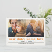 グラフィックミニマル | 2写真結婚の延期 カード (スタンド正面)