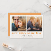 グラフィックミニマル | 2写真結婚の延期 カード (正面/裏面インサイチュ)