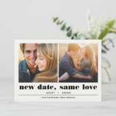 グラフィックミニマル | 2写真結婚の延期 カード (スタンド正面)