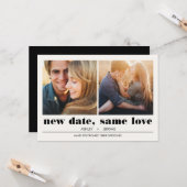 グラフィックミニマル | 2写真結婚の延期 カード (正面/裏面インサイチュ)