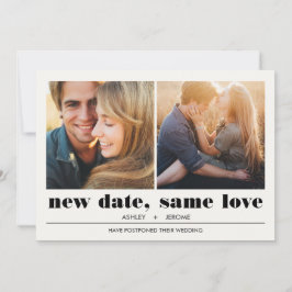 グラフィックミニマル | 2写真結婚の延期 カード