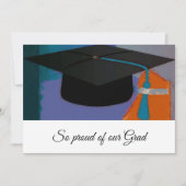 グラフィックモダンの目盛り付けモルタルボードパープル 案内状 (正面)