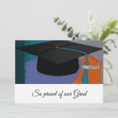 グラフィックモダンの目盛り付けモルタルボードパープル 案内状 (スタンド正面)