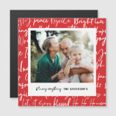 グラフィックモダンはっきりしたタイポグラフィのクリスマス写真ホール (正面/裏面)