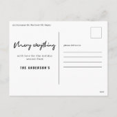 グラフィックモダンはっきりしたタイポグラフィのクリスマス写真ホール シーズンポストカード (裏面)