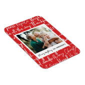 グラフィックモダンはっきりしたタイポグラフィのクリスマス写真ホール マグネット (右側)