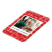 グラフィックモダンはっきりしたタイポグラフィのクリスマス写真ホール マグネット (左側)