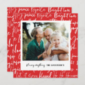 グラフィックモダンはっきりしたタイポグラフィのクリスマス写真 シーズンカード (正面/裏面)