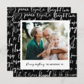 グラフィックモダンはっきりしたタイポグラフィのクリスマス写真 シーズンカード (正面/裏面)