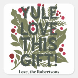 グラフィックモダンはっきりしたタイポグラフィレシピ休日 スクエアシール