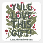 グラフィックモダンはっきりしたタイポグラフィレシピ休日 スクエアシール (正面)