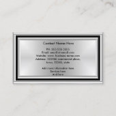 グラフィックモダンアートデザイナーシルバーブラックデコ 名刺 (裏面)